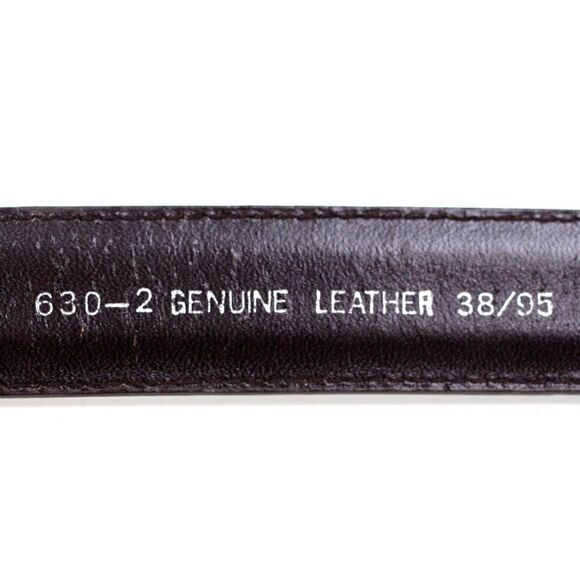 CLASSIC BROWN GENUINE LEATHER 1 1/8"Wd DRESS CASUAL MEN'S BELT Sz 38/95 (R16 - Picture 9 of 9